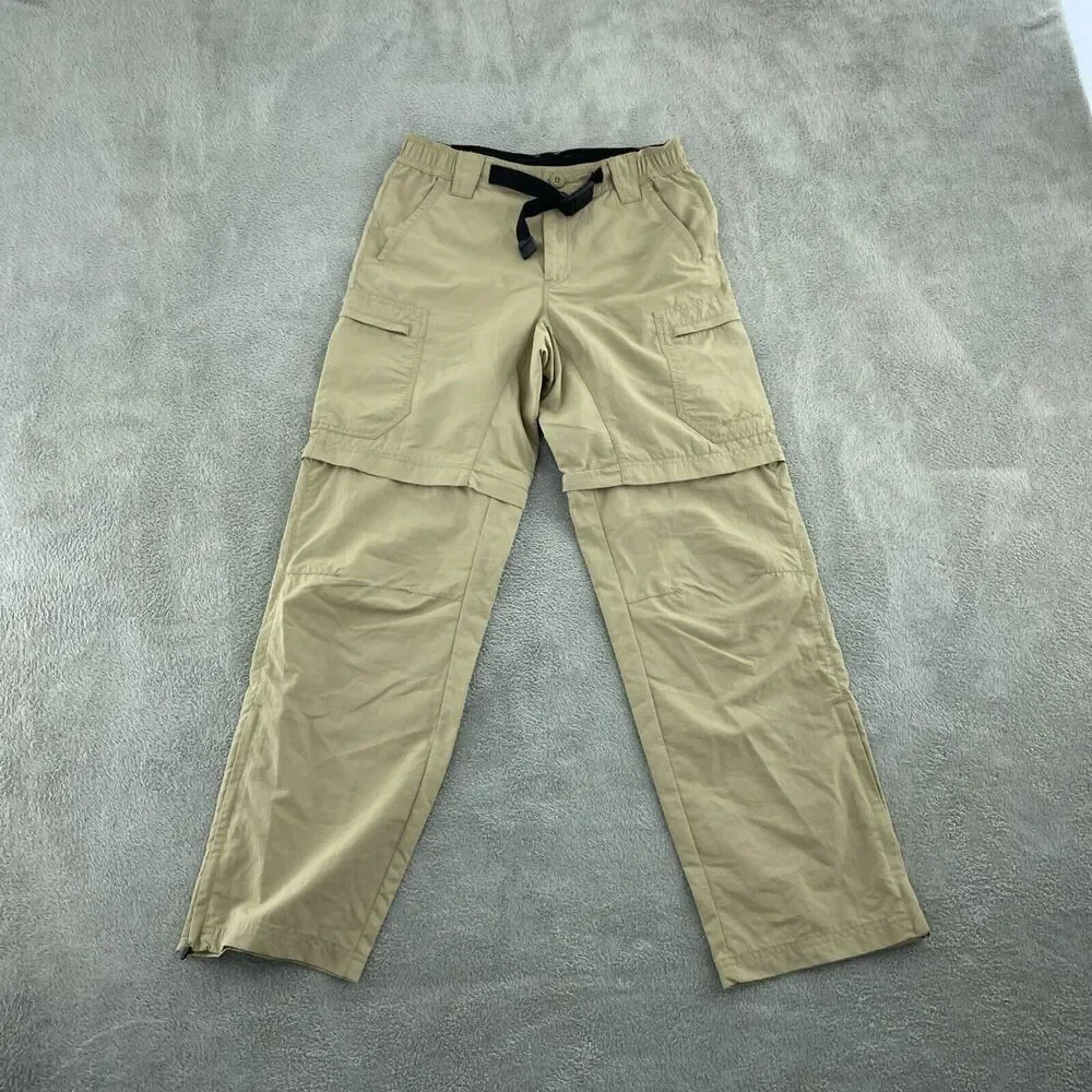Eddie Bauer Travex Mens Convertible Cargo Pants Beige Nylon S/32 0602